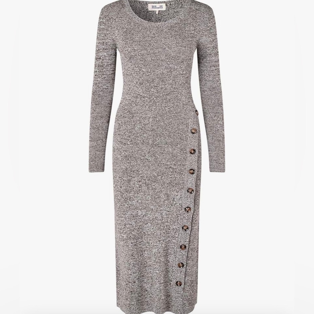 Chic Long Sleeve Gray Dress